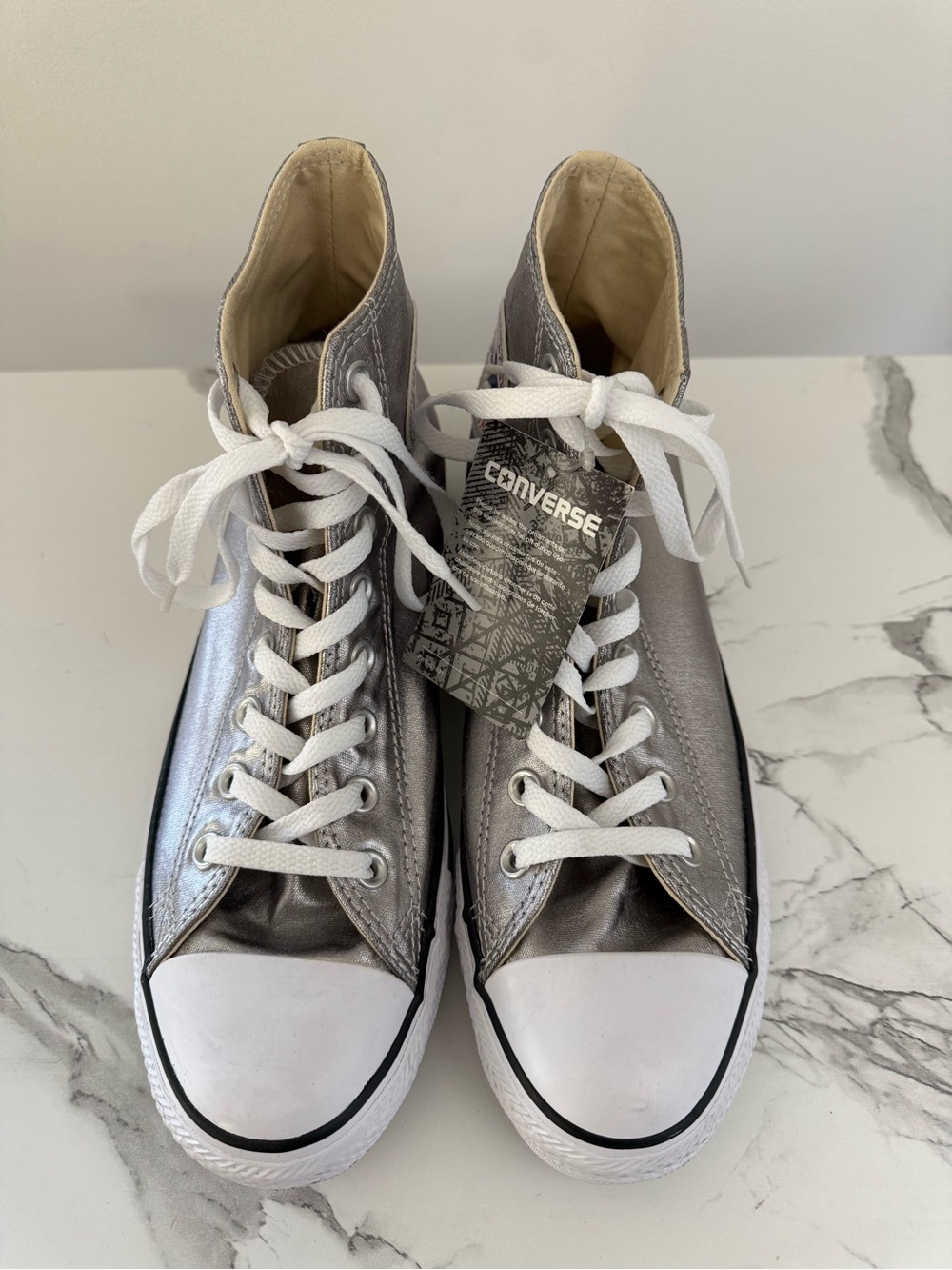Converse Metallic Silver High Tops
